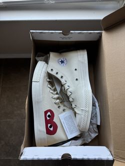 Converse Chuck Taylor Hi x CDG Comme Des Garcons PLAY White (150205C) Size 10