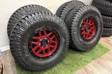 NEW 17x9 kmc wheels wrapped in atturo 35x12.50R17 tires