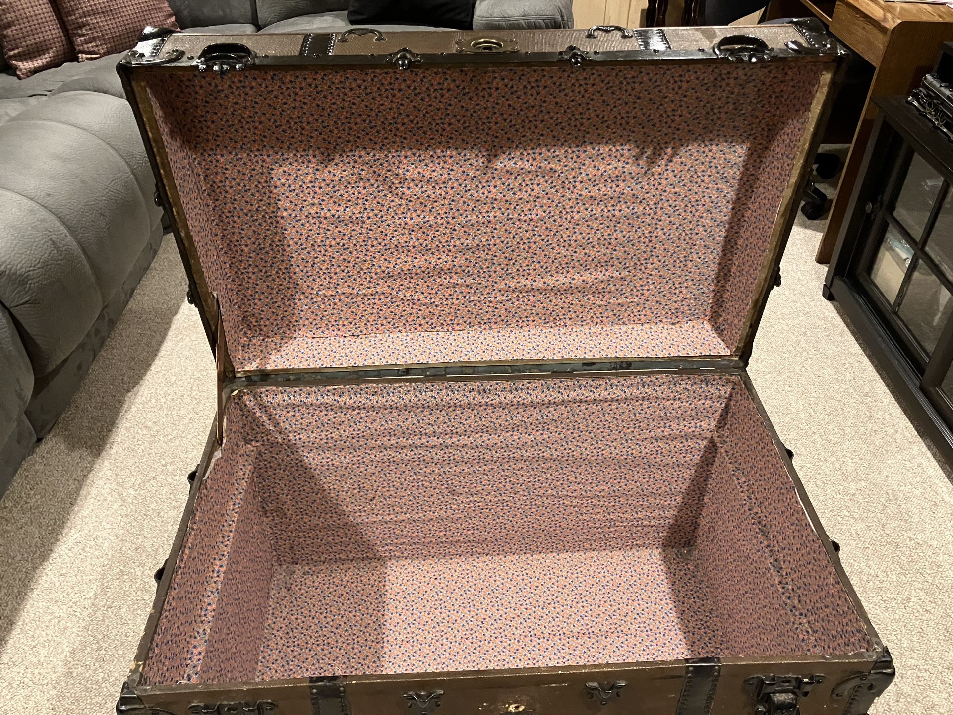 Antique Steamer Chest 34L x 24T x 21D