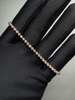 Yellow Gold Tennis Bracelet with 1.43CT of Lab Diamonds