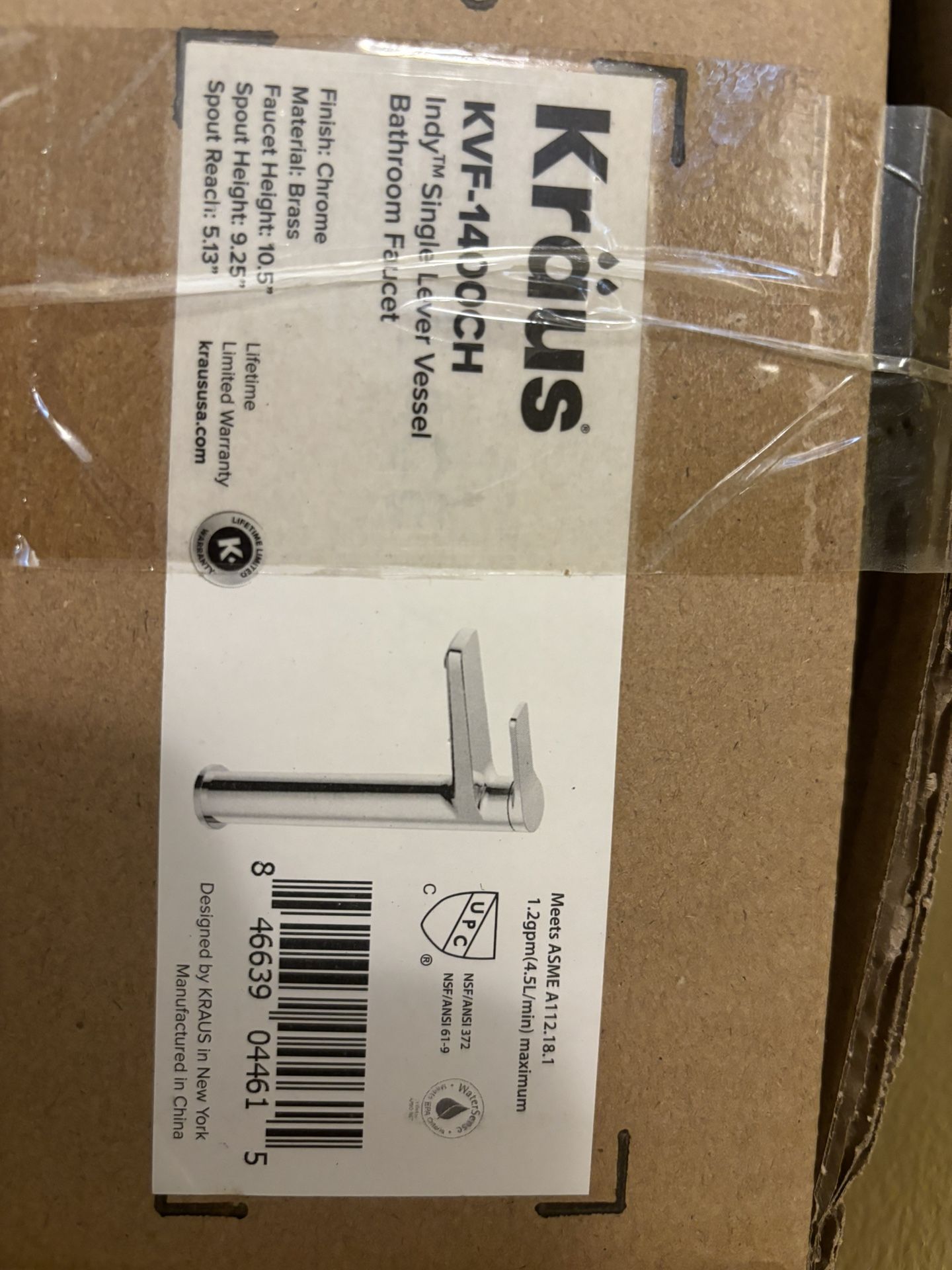 Kraus KVF 1400CH Indy Single Handle Vessel Bathroom Faucet, Chrome Bathroom