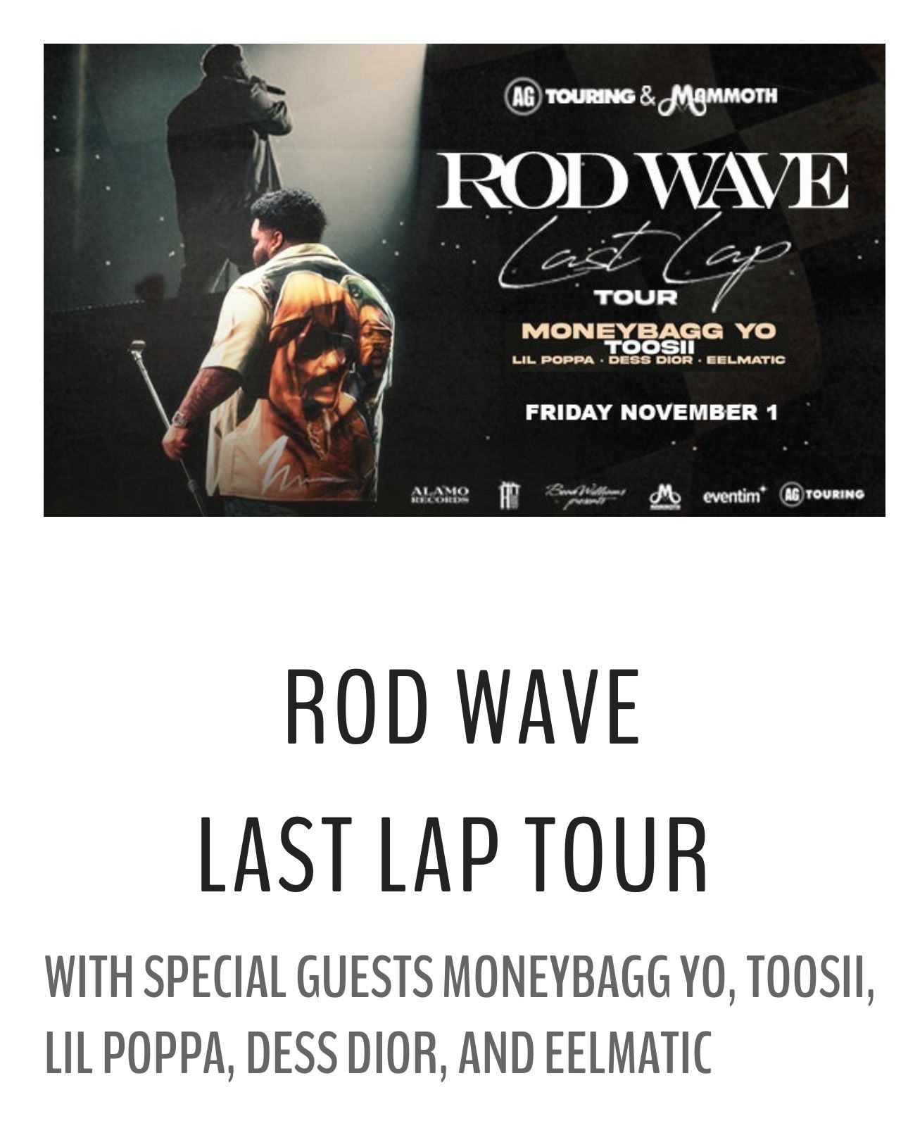 Rod Wave (Tour) -Dallas, TX November 1. @7:30pm