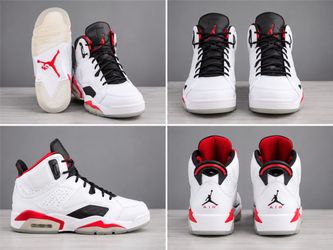 Air Jordan 6 Retro White Red Black Sneakers