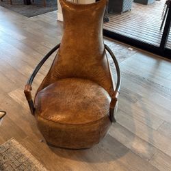 Brown Leather Lounge Chair