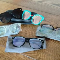 Sunglasses & Blue Light Glasses W/Cases
