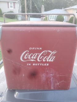 Vintage Metal Coca-Cola Cooler.