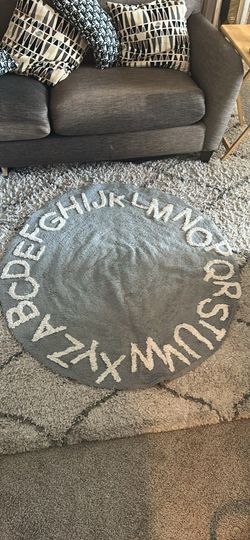 Round ABC Alphabet Kids Play Rug – Soft Nursery/Playroom Rug