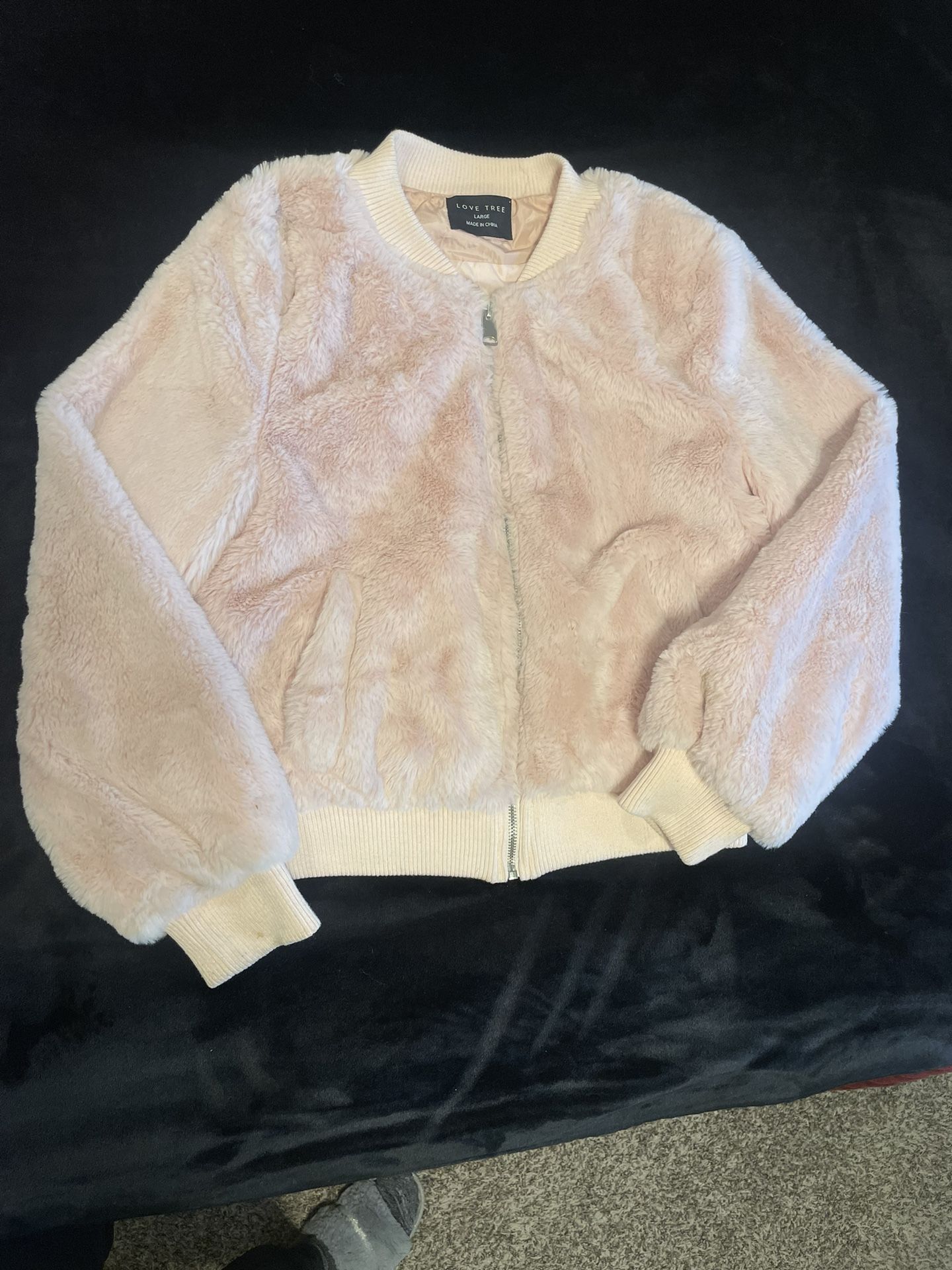 Pink Faux Fur Jacket SOFT Sz. Large