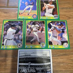 1990 Score Baseball Card Lot Plus Candlestick Lights Out Card