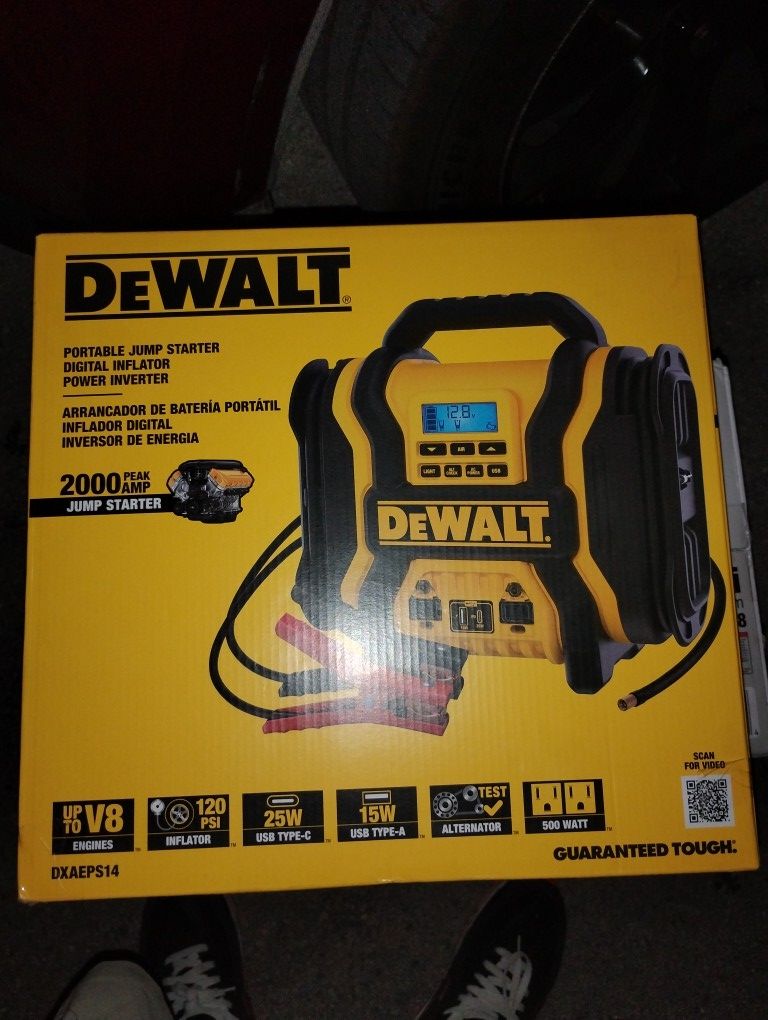 Dewalt Battery Jump Box With 120v Plugs For Use As A Generator