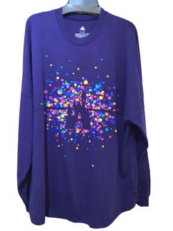 Disney Parks Purple Sequin Sparkling Castle Spirit Jersey Size XL