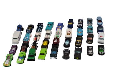 (#D)(Lot Of 36) Huge Mixed Bundle Assorted Die-Cast Cars Hot Wheels & Other Cars. The product is a lot of 36 assorted die-cast cars, including Hot Whe