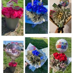 Natural Fresh Roses 🌹 Real Money Bouquets For Any Special Occasion Birthday Anniversary Graduations Showers