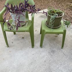 Plastic Chair and Small table
