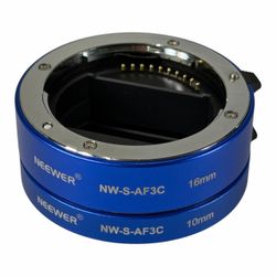 Neewer NW-S-AF3C Extension Tube 10mm/16mm Set for Sony E-Mount Camera - Blue