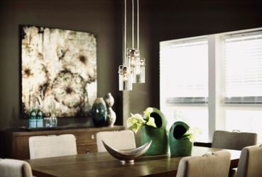 A & R 3 -Light Brushed Nickel Farmhouse Clear glass Jar Small Hanging Pendant