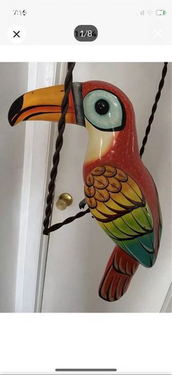 Vintage Large Mexican Paper-Mâché Hanging Toucan Bird - Tropical Patio / Tiki Decor