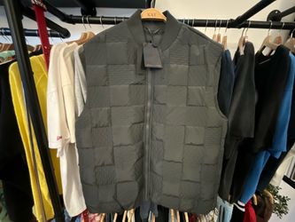 LV Damier Quilted Nylon Gilet Black SS24 Technical Vest Designer Outerwear Size 52