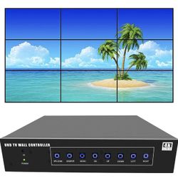 Brand New In The Box- ISEEVY 9 Channel 4K60 UHD Video Wall Controller 3x3 2x4 4x2 TV Wall Controller 4K for 9 TV Splicing Display Support 3840x2160@60