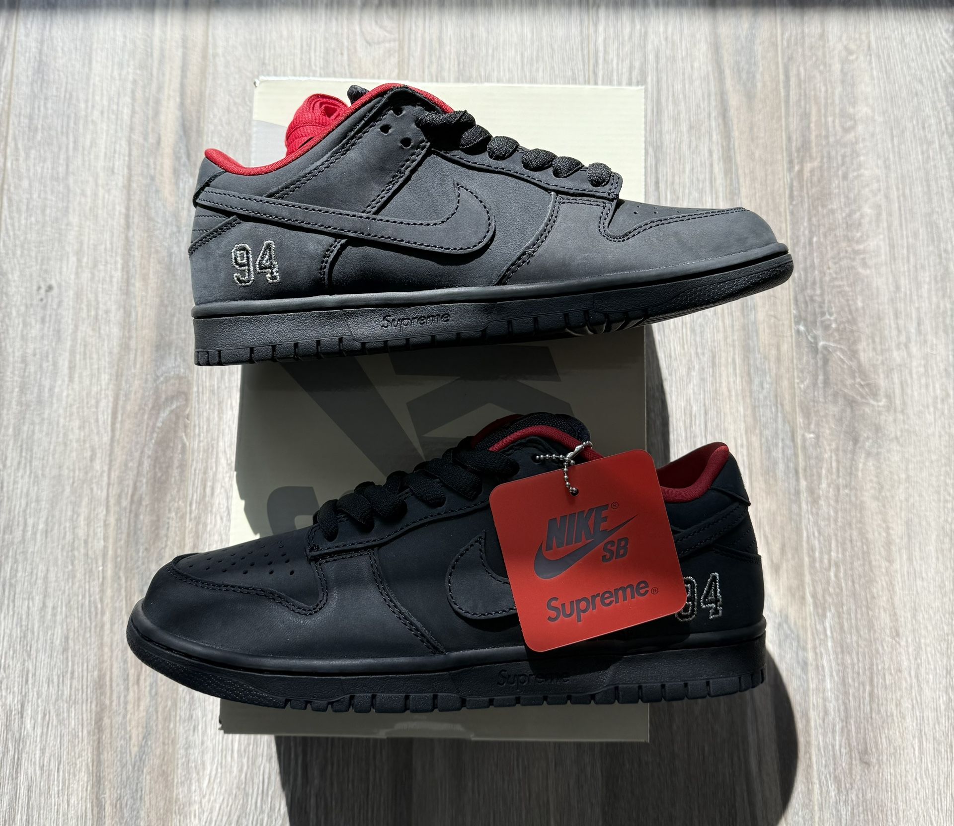Brand New Nike Sb Dunk Low Supreme 94 Black Size 7.5 Mens/9 Women’s