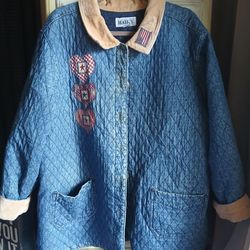 HAIKS denim quilted jacket ,  NEW SIZE 2X
