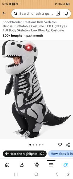 Blow up dinosaur costume