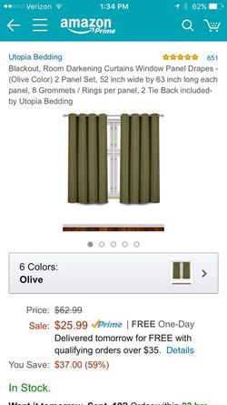 Curtains 52x63 two panels