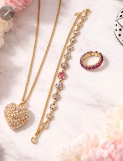 Jewelry White Gold Filled Necklace&Pendant, Multicolor Stone/ Ring