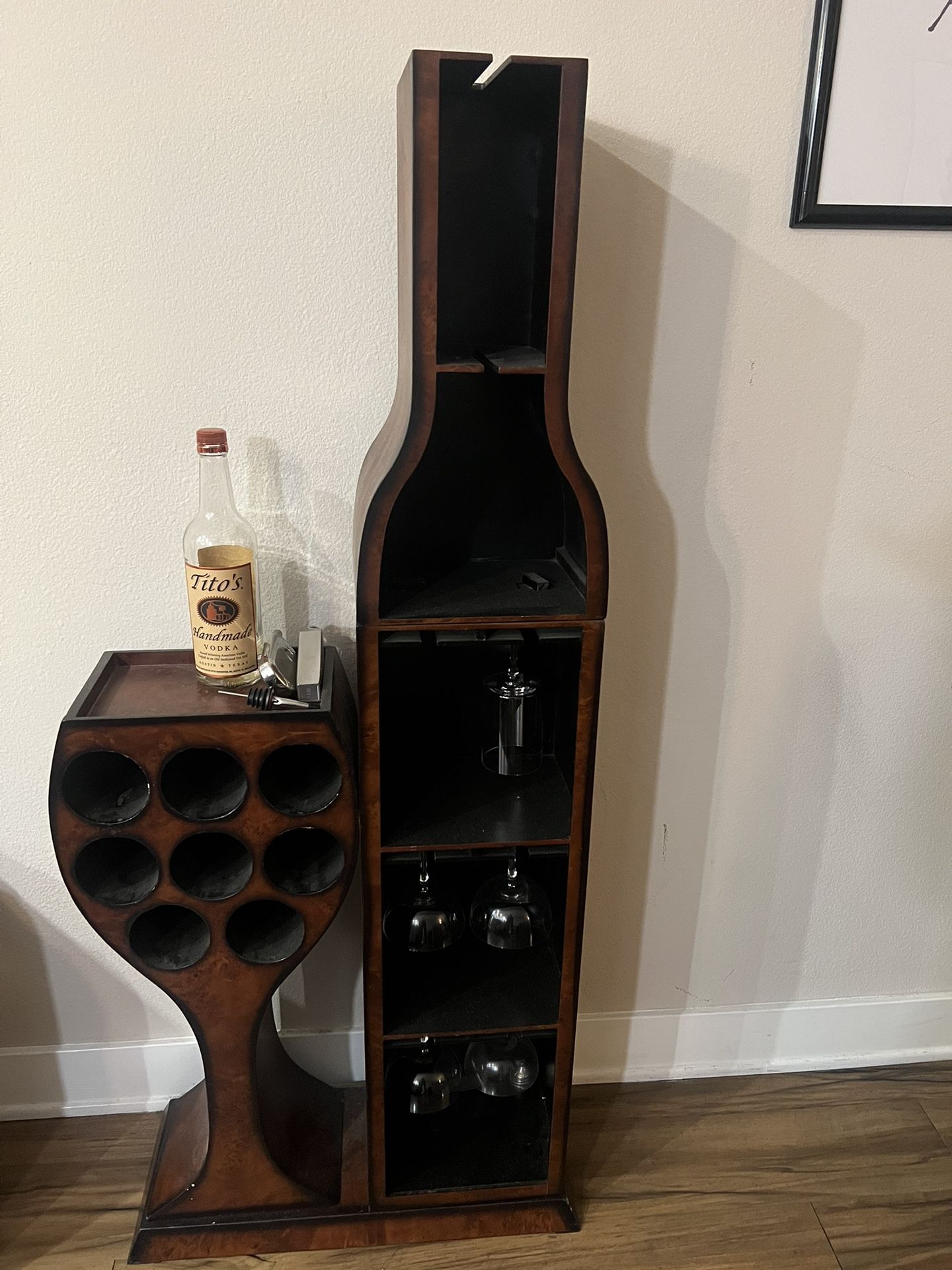 Stylish Wine & Liquor Cabinet with Glass Storage