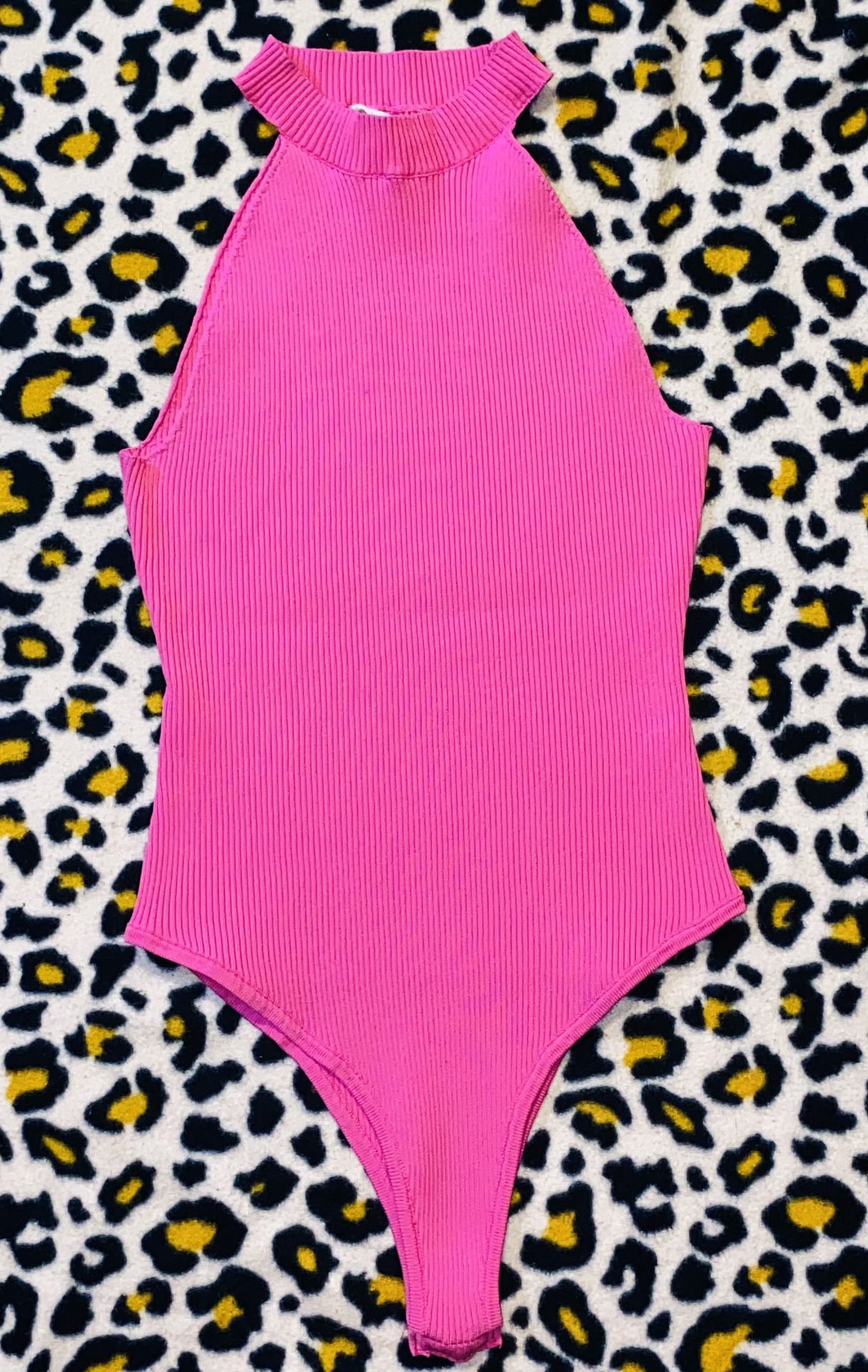 WOMENS✨🟡HOT PINK💕🌸💕COLLARED ONE PIECE SIZE XL BODYSUIT💕⚪️💕🌸✨