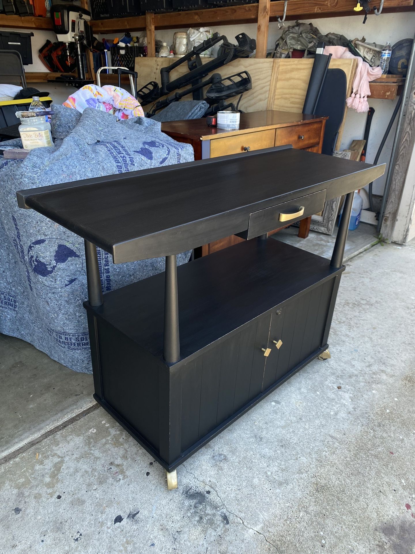 💫 Black MCM Bar • Mid Century Coffee Cart