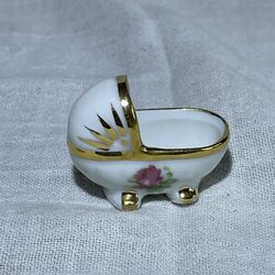 Limoges Miniature Porcelain Crib