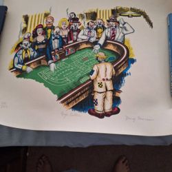 Clown Artist GEORGE CRIONAS Signed Numbered Lithograph 