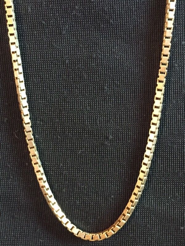 14k solid gold box chain long 20 grams