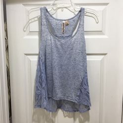 Blue Lace Tank Top