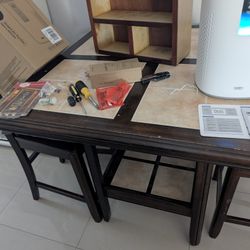 High Top Table with 4 Barstool Chairs