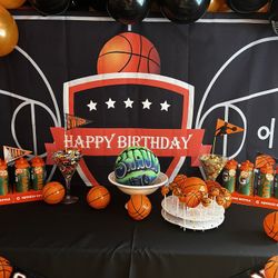 Boys birthday Backdrop basketball Theme 
