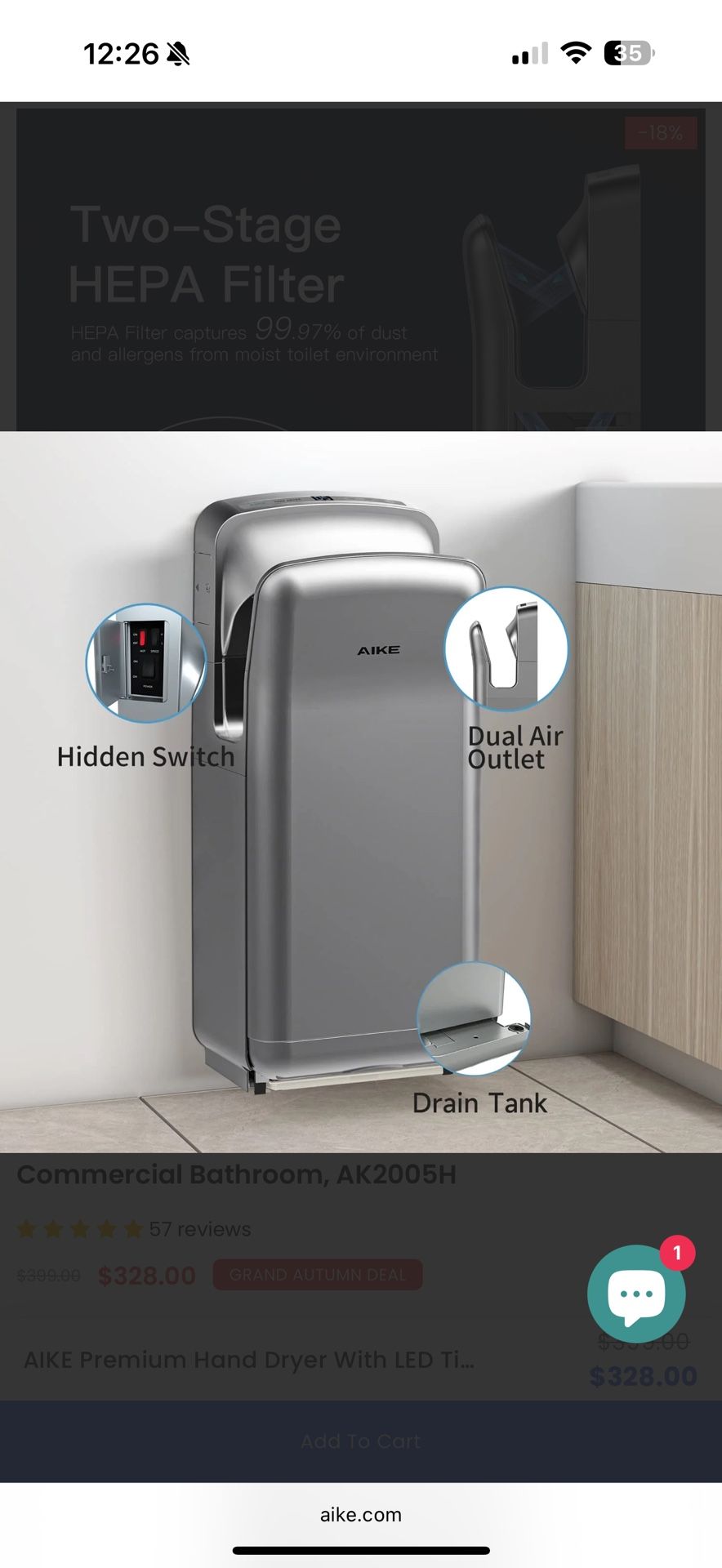 AIKE Jet Hand Dryer