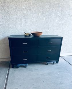 Black 6-Drawer Double Dresser