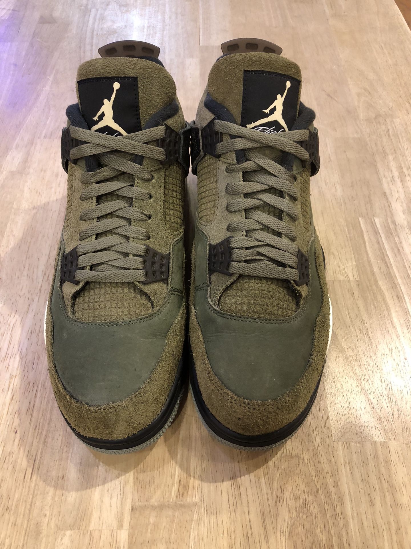 USED JORDAN 4 CRAFT OLIVE SZ 12 NO BOX 8/10
