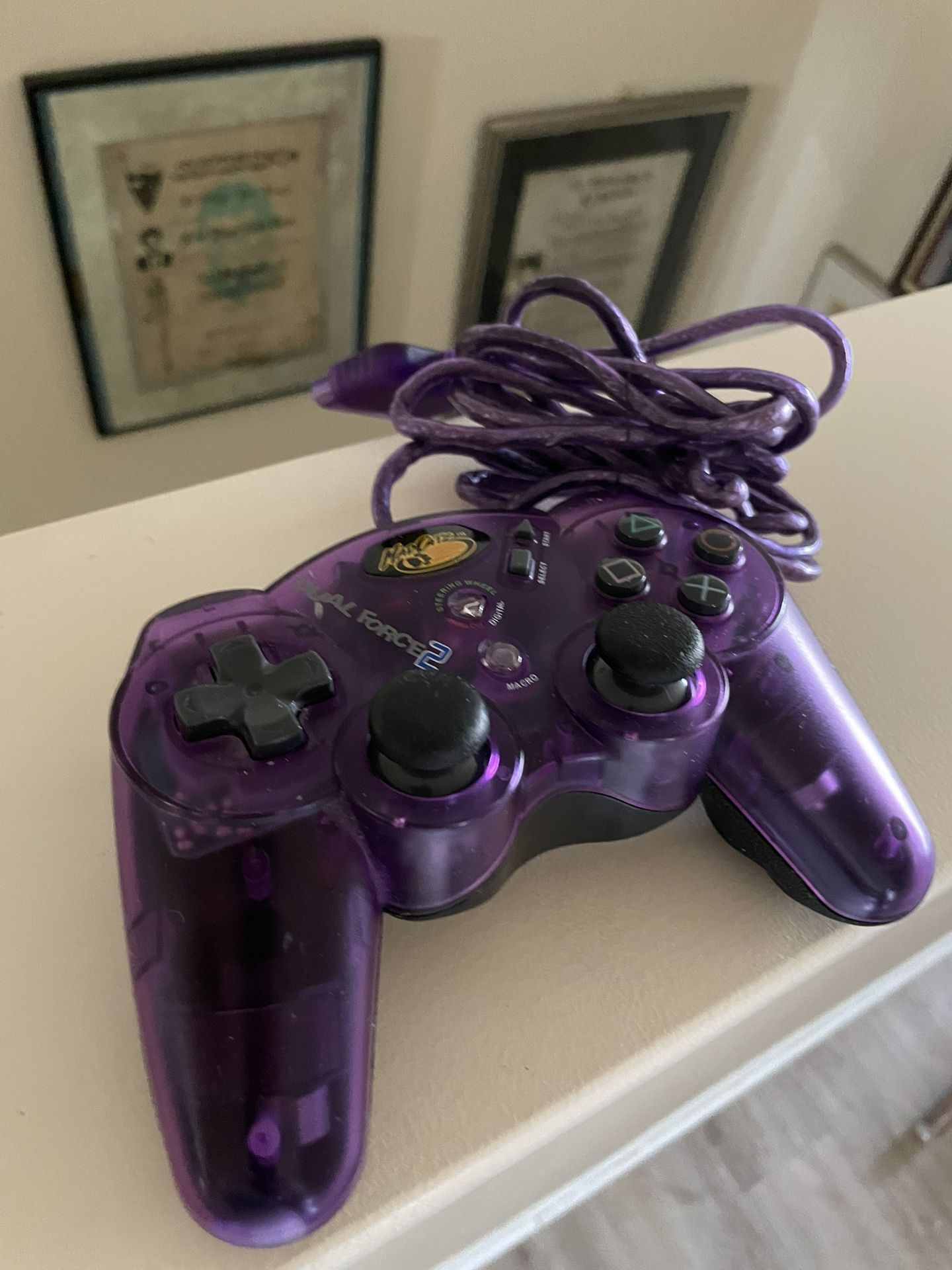 Mad Catz PS2 Dual Force 2 Pro Turbo Controller Purple Playstation 2 Corded PS2