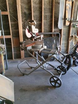 12" rigid compound miter saw on stand