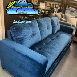 Sofa Couch Bed Blue Cama Fabric Pull Out 