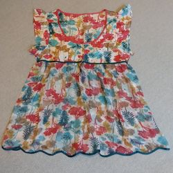 PERFECT SUMMER BABYDOLL LADIES SIZE M FLORAL PRINT DRESSY BLOUSE TOP SIZE MEDIUM 