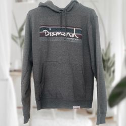 Diamond Supply Co. | Gray Graphic Hoodie - Adult Small