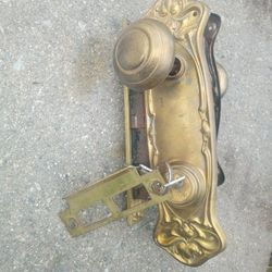 Vintage parker Door Handle Set With 2 Keys Complete 