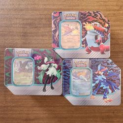 Pokemon Cards Paldea Partners Tins (Skeledirge EX, Meowscarada EX, Quaquaval EX) FREE DELIVERY READ DESCRIPTION 