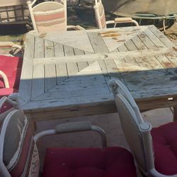 Wooden Table With 6 Chairs 