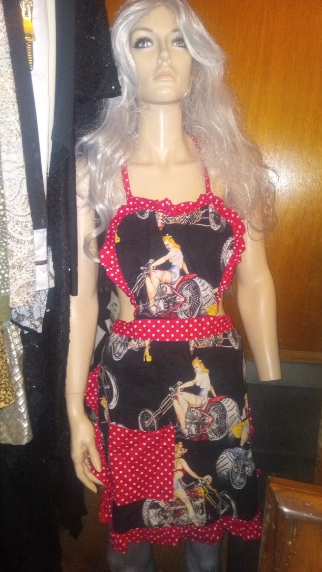 RETRO BIKER CHICK APRON