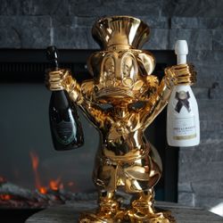 Custom Scrooge McDuck Holding Champagne Bottles Statue Sculpture